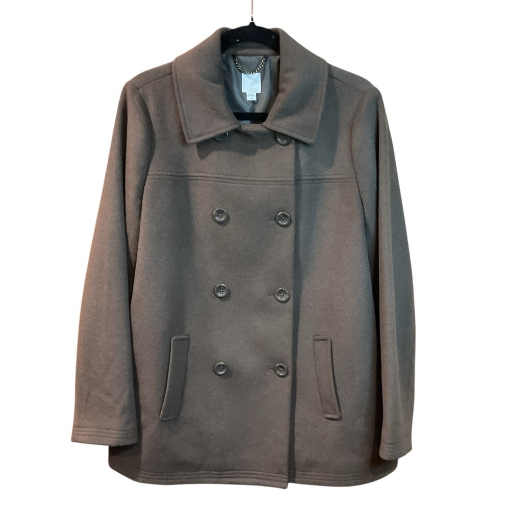 J. Jill Brown Double-Breasted Wool Blend Pea Coat Size M - Picture 2 of 6